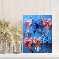 thumbnail image 2 of Qisvanset 12x16 Inch Pink Blue Bow Canvas Wall Art, Cute Coquette Print Nursery Dorm Apartment Decor, 2 of 8