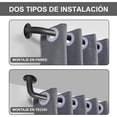 thumbnail image 3 of Cortineros para ventanas, barra de cortina ajustable, Barras de Cortina Negras, Juego de Barras de Cortina con Soportes, Barras de Cortina Envolventes, para casa/oficina/exterior (72-144''), 3 of 8