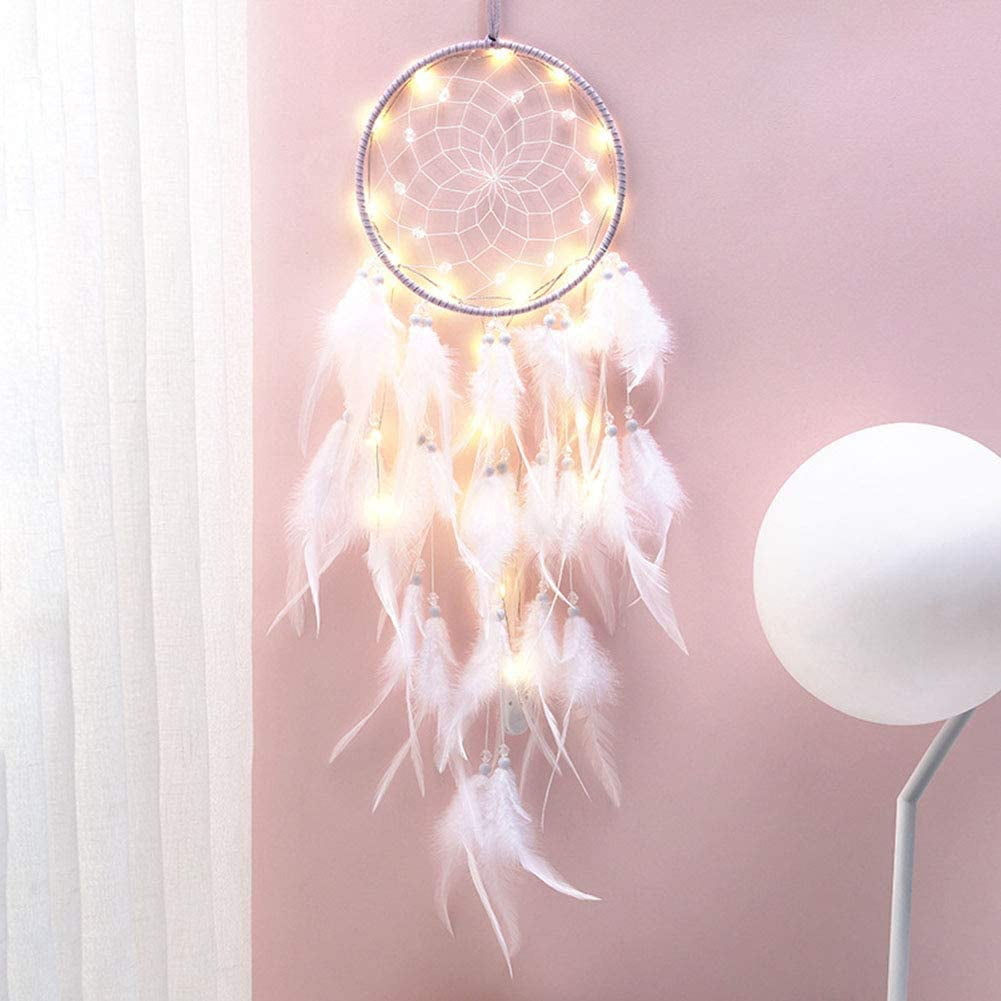 Large Lace Handmade White Dream Catcher With Feathers Car Wall Room Decor 36" 
