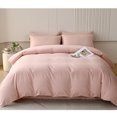 Pink Duvet Cover Bedding Set Soft Double Brushed Comforter Cover Set