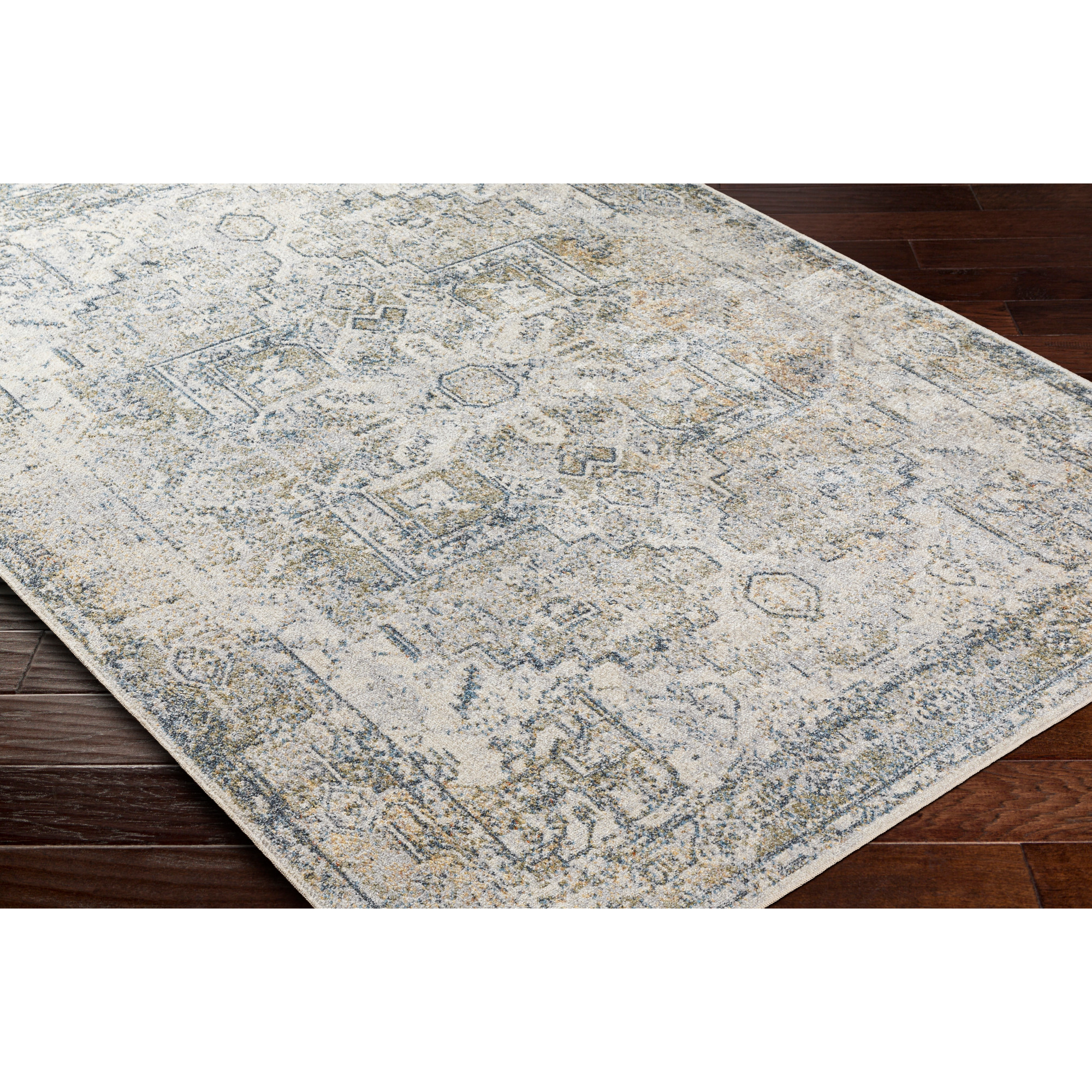 Livabliss Lillian Medallion Machine Washable Indoor Area Rug, Charcoal/Light brown ,9'2" x 12'4"