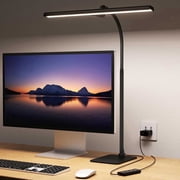 Lococo LED Desk Lamp, Tall Gooseneck, 5-Level Dimmable Brightness & Color for Home Office