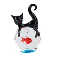 thumbnail image 4 of Figura de cristal en miniatura, adorno, gato y , artesanía decorativa, colección creativa, manualidades, figura en miniatura moderna, 4 of 9