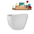 thumbnail image 5 of 69" Streamline G-18-127-BGL Soaking Glossy White Freestanding Tub and Tray With Internal Drain in Brushed Gold, 5 of 9
