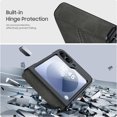 thumbnail image 4 of Dteck for Samsung Galaxy Z Flip 6 Case with Built-in Screen Protector, Hinge Protection, Ultra Thin PU Leather Matte PC Shockproof Phone Cover for Samsung Z Flip 6 5G,Red, 4 of 6