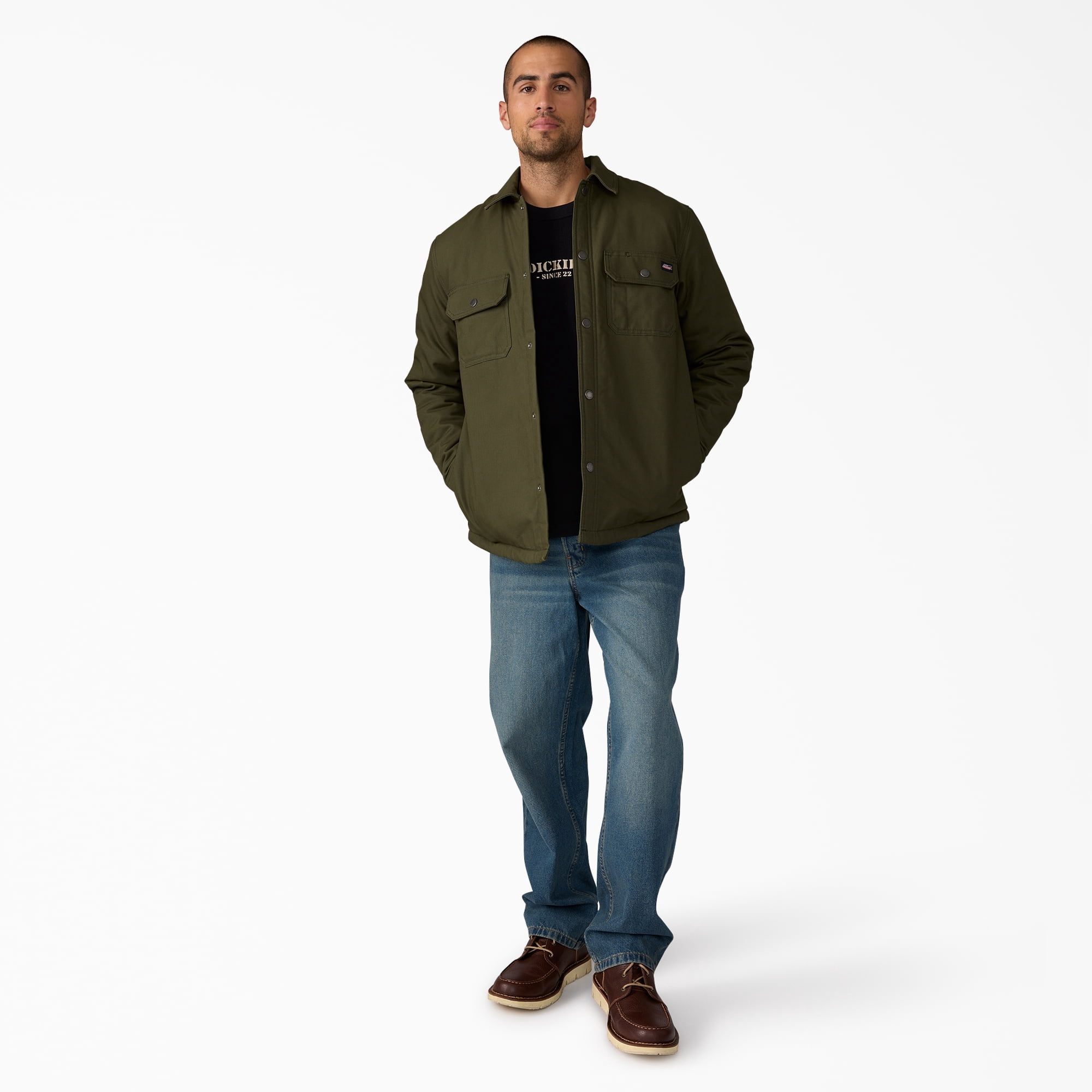Genuine Dickies Flannel Lined Canvas Shirt Jacket
