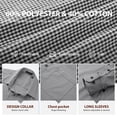 thumbnail image 5 of Men's Dress Shirts Plaid Long Sleeve Button Down Shirts Cotton Polyester for Business 2XL, 5 of 10