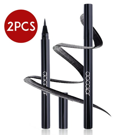 Docolor 2Pcs Updated Waterproof Eyeliner Pen Super Slim Liquid Eyeliner Eye Liner Gel
