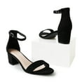 thumbnail image 6 of J. Adams Daisy Block Heel Sandals, Ankle Strap Block Heel Open Toe Dress Shoes, Chunky Heels for Women, 6 of 8