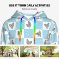 thumbnail image 4 of Daiia Funny Chicken Pattern Women's Fashion Hoodies & Sweatshirts with Kangaroo Pocket Hooded Sweatshirt with Eye-catching Drawstrings-XX-Large, 4 of 7