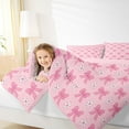 thumbnail image 4 of Manfei Kawaii Pink Bow Full Size Comforter Sets for Teens, Dreamy Cherry Blossoms Bedding Comforter Set, Fairy Tale Princess Reversible Bedding Sets, Luxury Bedroom Decor, 3pcs, 4 of 8