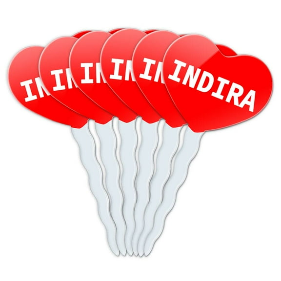 Indira Heart Love Cupcake Picks Toppers - Set of 6