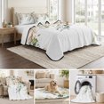 thumbnail image 6 of Twin XL Quilt Set 68''x98'', Sage Green Eucalyptus Lightweight Summer Bedspread Coverlet Set with 2 Pillow Shams, Vintage Spring Floral Leaves Breathable All Season Quilt Bedding for Dorm/Guest Room, 6 of 9
