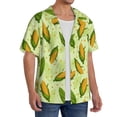 thumbnail image 2 of Fotbe Fresh Corn Camisa Estampada de Manga Corta para Hombre, Casual de Verano, Estilo Playero, Sin Arrugas-Small, 2 of 5