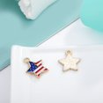 thumbnail image 5 of TNOBHG Necklace Pendants 16 Pcs Heart Star Flag Shape American National Flag Print Necklace Diy Accessory Drip Oil Pendants, 5 of 8