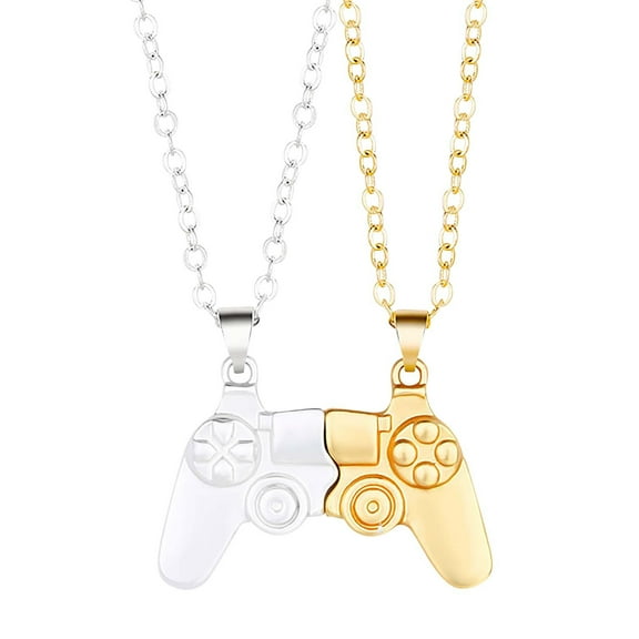 Magnetic Game Controller Necklace for Couple Matching Console Handle Pendant for Best Friends Friendship Valentine's Gifts Him and Her Lovers Jewelry