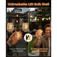 thumbnail image 6 of Beatineon Outdoor String Lights with Lighted Tubing, 24 ft Outside String Lights with 13 (12+1spare) S14 Retro Bulbs & 72-LED Lighted Fairy Tubing, IP65 Waterproof &Connectable LED Light for Patio Bi, 6 of 9