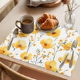 thumbnail image 3 of Yellow Floral Placemats Set of 8, Spring Watercolor Herb Plant Non-Slip Place Mats Washable Table Mats for Kitchen Dining Table Decorations Indoor/Outdoor, 3 of 9