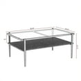 thumbnail image 2 of Rectangle Coffee Table with Gray Tempered Glass top and Black Legs,Modern Table for Living Room, 2 of 6