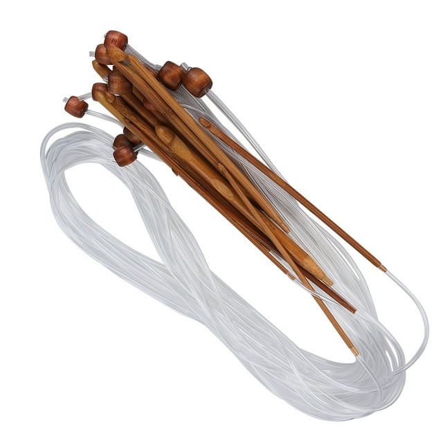 Crochet Needles, 12Pcs Circular Needle Double Pointed Bamboo Tube Connection Crochet Circular Knitting Needles Needlework Accessories for Knitting Scarves Sweaters Cushions