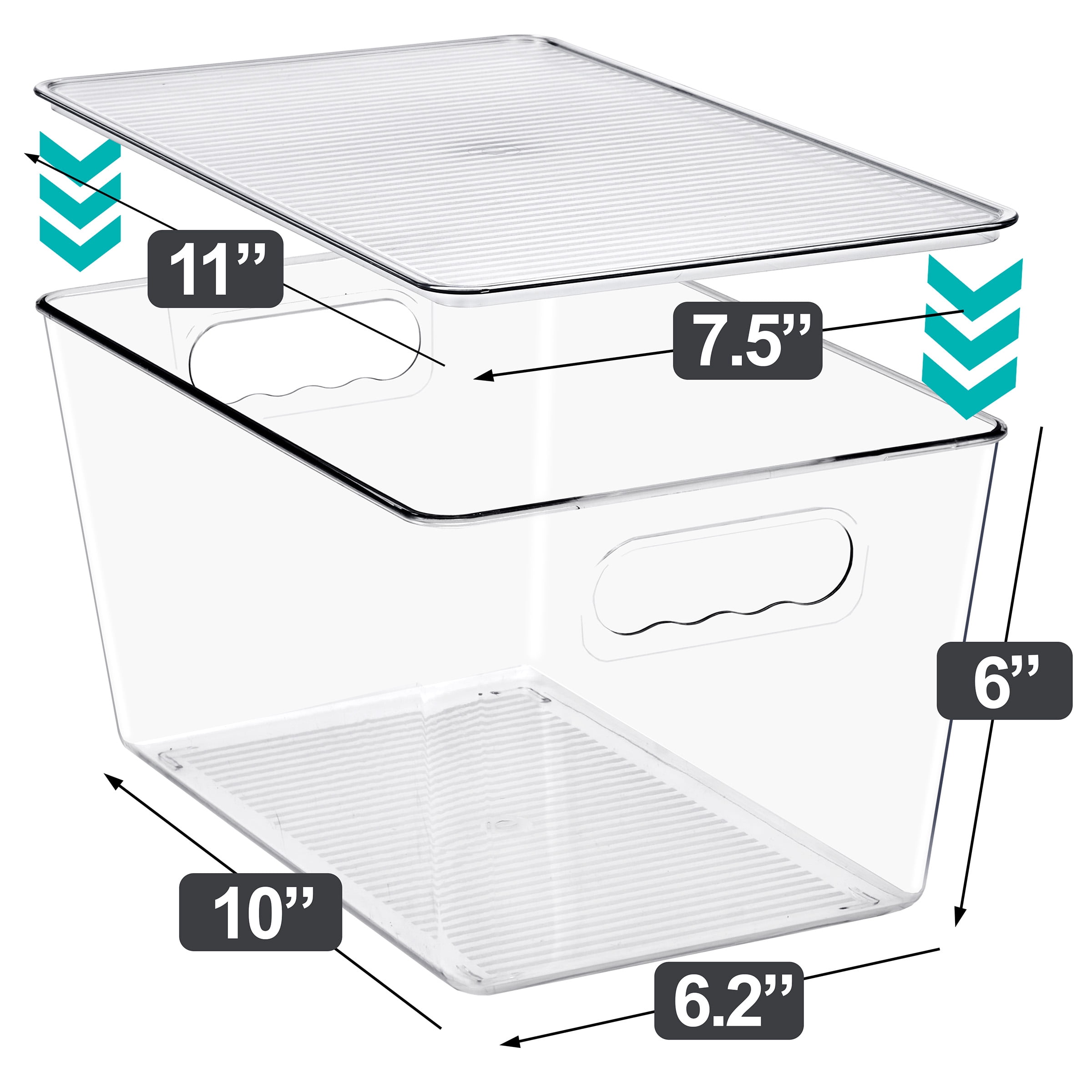Sorbus Clear Storage Bins with Lids and Handles, Large BPA-Free Organizers, Set of 10