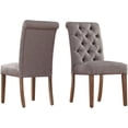 thumbnail image 2 of Weston Home Rolled Top Tufted Dining Chair, Set of 2, Grey Linen, 2 of 2