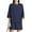 07-Dark Sapphire, variant on MINTREUS Women's Mock Neck Lounge Set 3/4 Sleeve Tops and Elastic Waist Shorts Cozy Loungewear Sweatsuit with Pockets