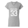 thumbnail image 2 of Wild Bobby, Polk High Bundy 33 Married with Children Fan, Pop Culture, Women Standard V-Neck Tee, Heather Grey, X-Large, 2 of 4