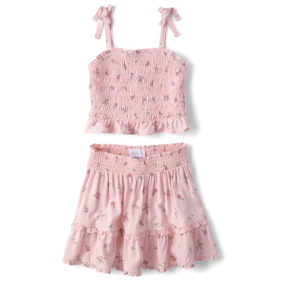 The Children's Place Girls Sleeveless Floral Ruffle Outfit Set, 2-Piece, Sizes XS-XXL