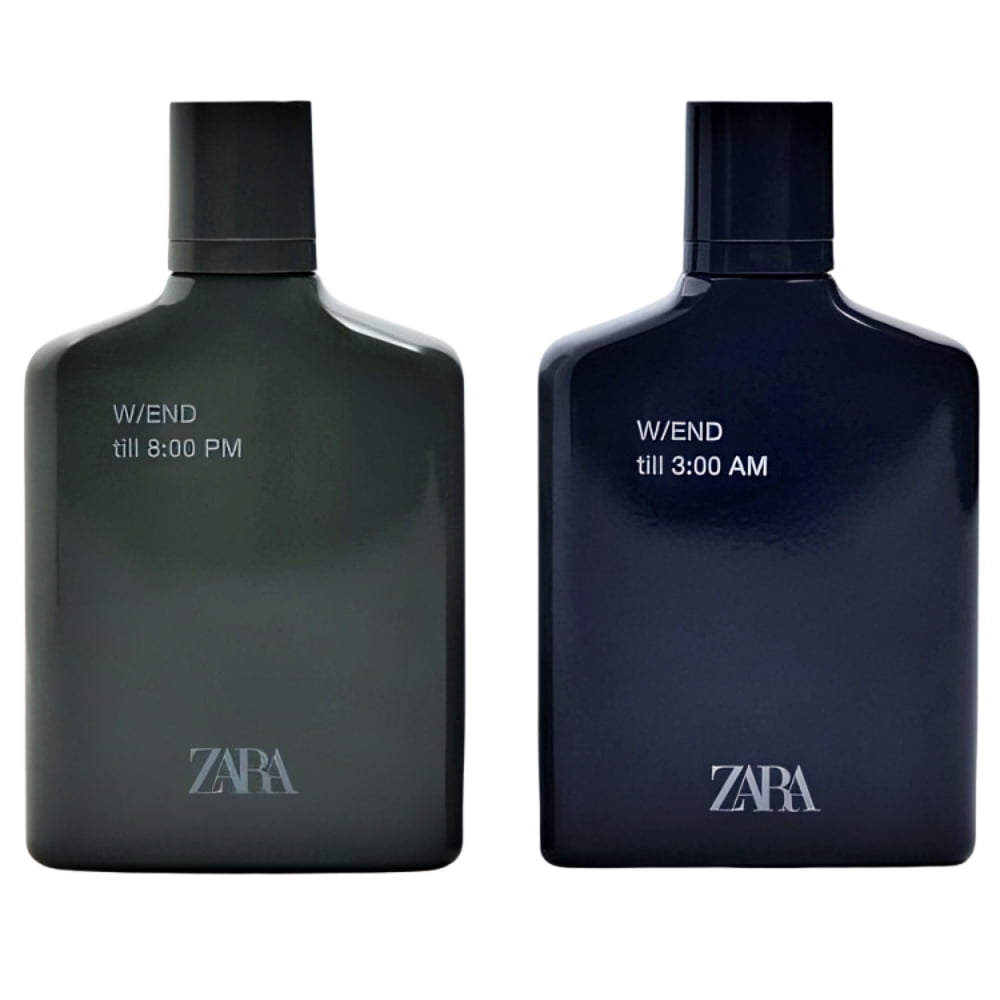 Zara W/End Till 8:00PM + W/End Till 3:00AM Cologne for Men EDT Eau De Toilette 2x 100 ML (3.4 FL OZ)