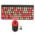 thumbnail image 2 of Ensemble Clavier Souris Sans Fil, 86 Touches Rétro Colorées Touches Rondes Ergonomiques Ensemble Clavier et Souris pour Ordinateur Portable Bureau, 2 of 7