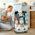 thumbnail image 5 of Yayeee Freestanding Laundry Hamper with Handle Collapsible Large Storage Basket for Clothes, Green Snowmen, 5 of 7