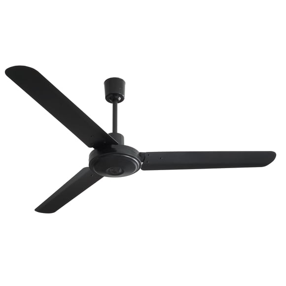 Narvik Ventilador Industrial de Techo 56 Pulgadas, Uso Industrial y Exterior Techado Aspas y Motor Metalico, 3 Velocidades a Control Pared, Acabado Negro Mate