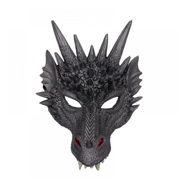 4D Dragon Mask Half Face Mask for Kids Teens Halloween Costume Party Cosplay Party Decoration