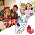 thumbnail image 6 of Custom Gift for Mom Personalized Mothers Ring Custom Birthstone Ring with 1-6 Birthstones Engraved Family Ring for Mom Grandma Mother's Day Anniversary Christmas, 6 of 6