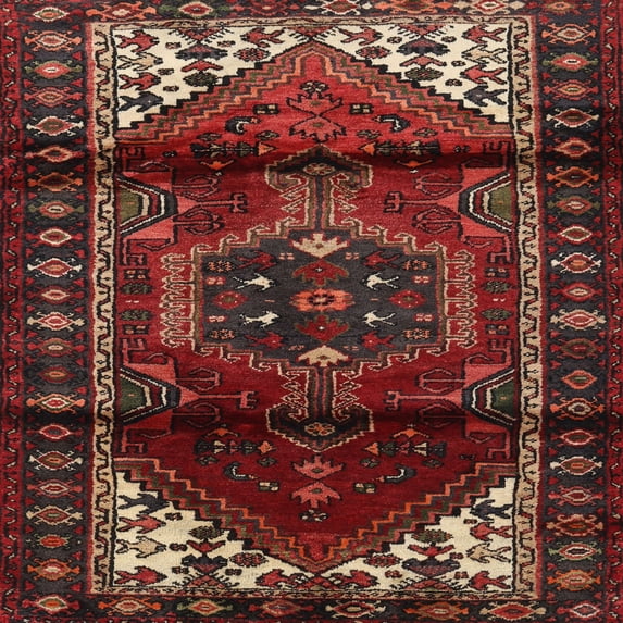 Ahgly Company Indoor Square Traditional Sienna Brown Persian Area Rugs, 3' Square
