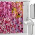 thumbnail image 2 of Cherry Blossoms Shower Curtain, Modern Abstract Art Pink Yellow Cherry Oil Painting Waterproof Shower Curtain Set with 12 Hooks Lightweight Bath Curtains Fabric Bathroom Decor 72x78 Inches, 2 of 9