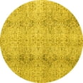 thumbnail image 1 of Ahgly Company Machine Washable Indoor Round Persian Yellow Traditional Area Rugs, 6' Round, 1 of 4