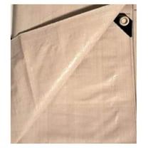 12 Mil Waterproof Tarp 6x8 ft Tan Beige - Heavy Duty Poly Tarp with Grommets - Patio Cover, Carport, Pool Cover