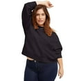 thumbnail image 5 of Hanes Originals Women's Fleece Sweatshirt (Plus Size) Black 2X, 5 of 5