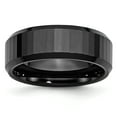 thumbnail image 1 of Ceramic Black Edge 8mm Wedding Band Ring Man Fancy  For Dad Mens  For Him, 1 of 11