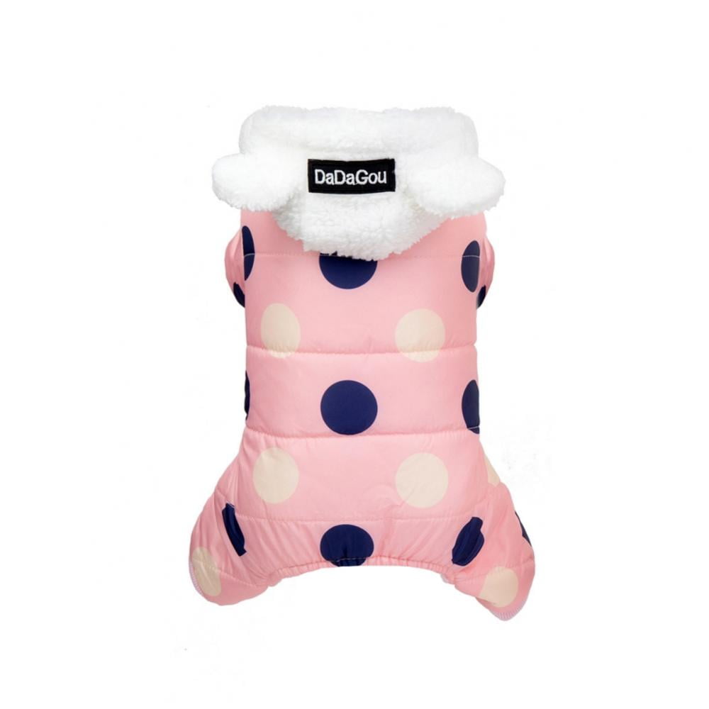 Dog Pet Four-Legged Cotton Coat Waterproof Plush Warm Dog Clothes Winter Warm Dog Coat Cat Pet Jumpsuit Dress Clothes