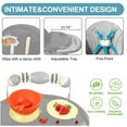thumbnail image 3 of LHUAI, Foldable Baby High Chair, 4 in 1 Convertible High Chairs, With 5-Point Safety Harness, Adjustable Dining Tray & Backrest & Height, Easy To Clean Surface, For Babies And Toddlers, Grey, 3 of 8