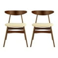 thumbnail image 1 of WestinTrends Mid Century Modern Solid Wood Upholstered Dining Side Chair (Set of 2), Beige, 1 of 5