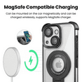thumbnail image 4 of Entronix Magnetic Clear Case for iPhone 15, Built-in Kickstand Ring Shockproof Bumper, Black, 4 of 7