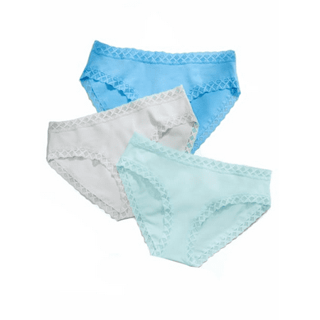 Natori JULEP/LINEN/RETRO BLUE Bliss Full Brief 3-Pack, US Small