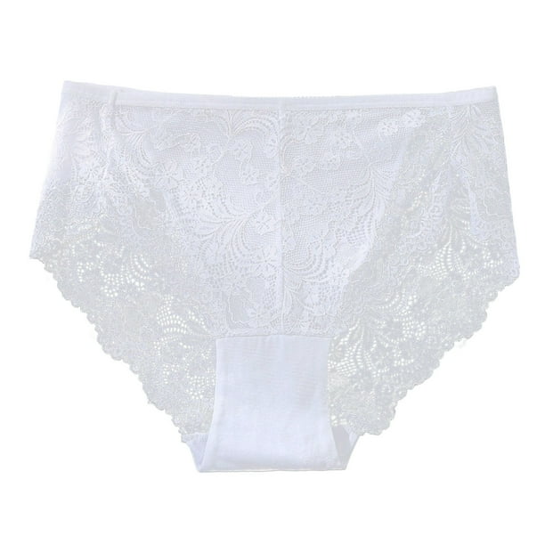 Gibobby Pantaletas de algodón para mujer Ropa interior de mujer Bragas de encaje sexy Estiramiento Hipster Calzoncillos Ropa interior Señora Ropa interior(Blanco,M)