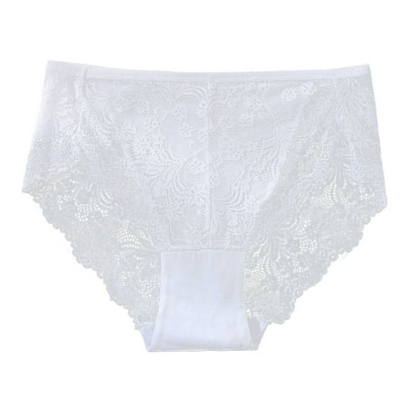 White 4X-Large Womens Underwear Lace Underwear Plus Size 4X Panties Stretch Soft Ladies Vintage Satin Lace Panties Hipster Briefs Underwear Lady Bulk Panties Underwear