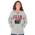 thumbnail image 4 of Fear Not Paint Splatter Christian Unisex Fleece Graphic Zip Up Hoodie Brisco Brands 5X, 4 of 5