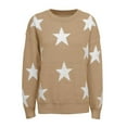 thumbnail image 4 of BJUTIR Womens Pullover Sweaters Women Long Sleeve Sweater Casual Elegant Round Neck Star Pattern Plus Size Knit Sweater Top, 4 of 6
